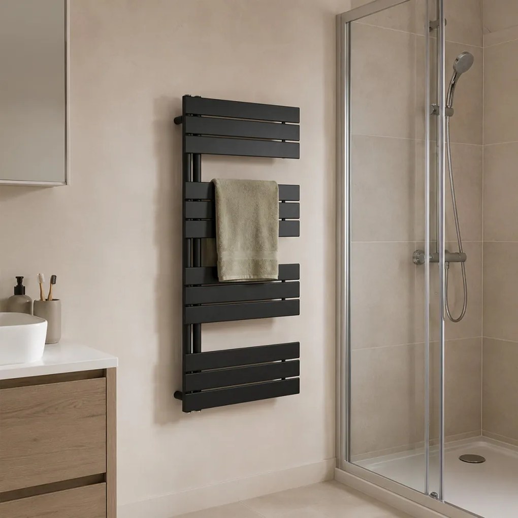 Solaro Design törölközőszárító radiátor 1200x600 mm fekete
