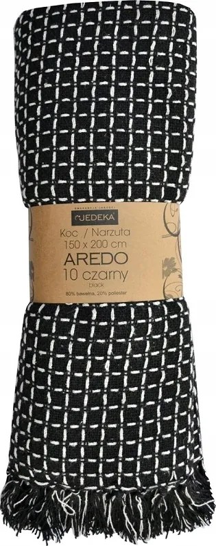 Aredo pamut ágytakaró rojtokkal 150x200 fekete 10