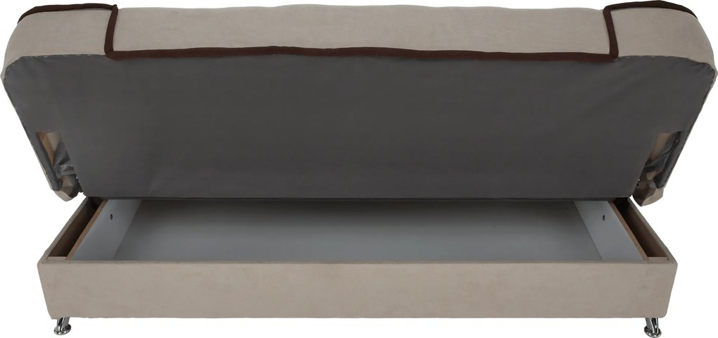 Kinyitható dívány, bézs/barna, PERSI