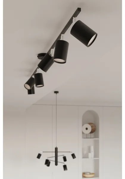 Sollux SL.1207 - Csillár zsinóron LEMMI 6xGU10/10W/230V fekete