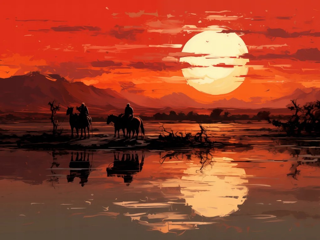 Poszter 100x75cm Naplemente a Prérin