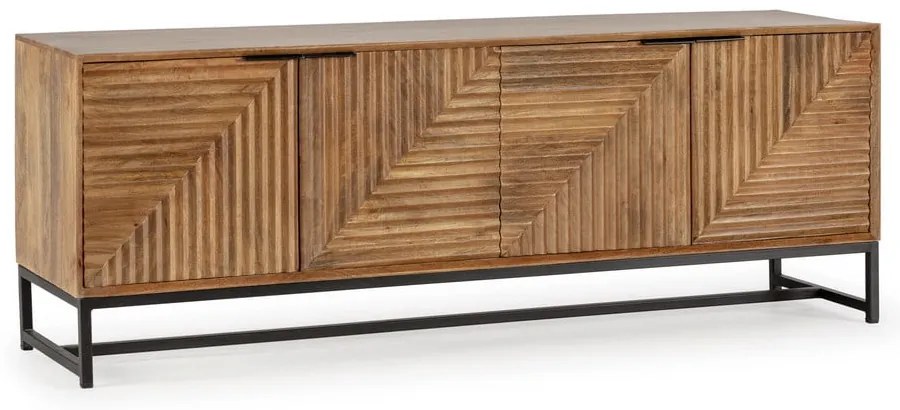 Natúr színű mangófa TV-állvány 160x58x40 cm Nereida – MOME