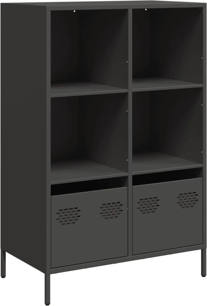 vidaXL fekete acél magasszekrény 68 x 39 x 103,5 cm