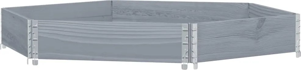 vidaXL szürke tömör fenyőfa hatszögű magaságyás 160 x 160 cm