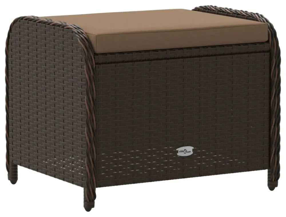 barna polyrattan kerti szék párnával 58 x 46 x 46 cm
