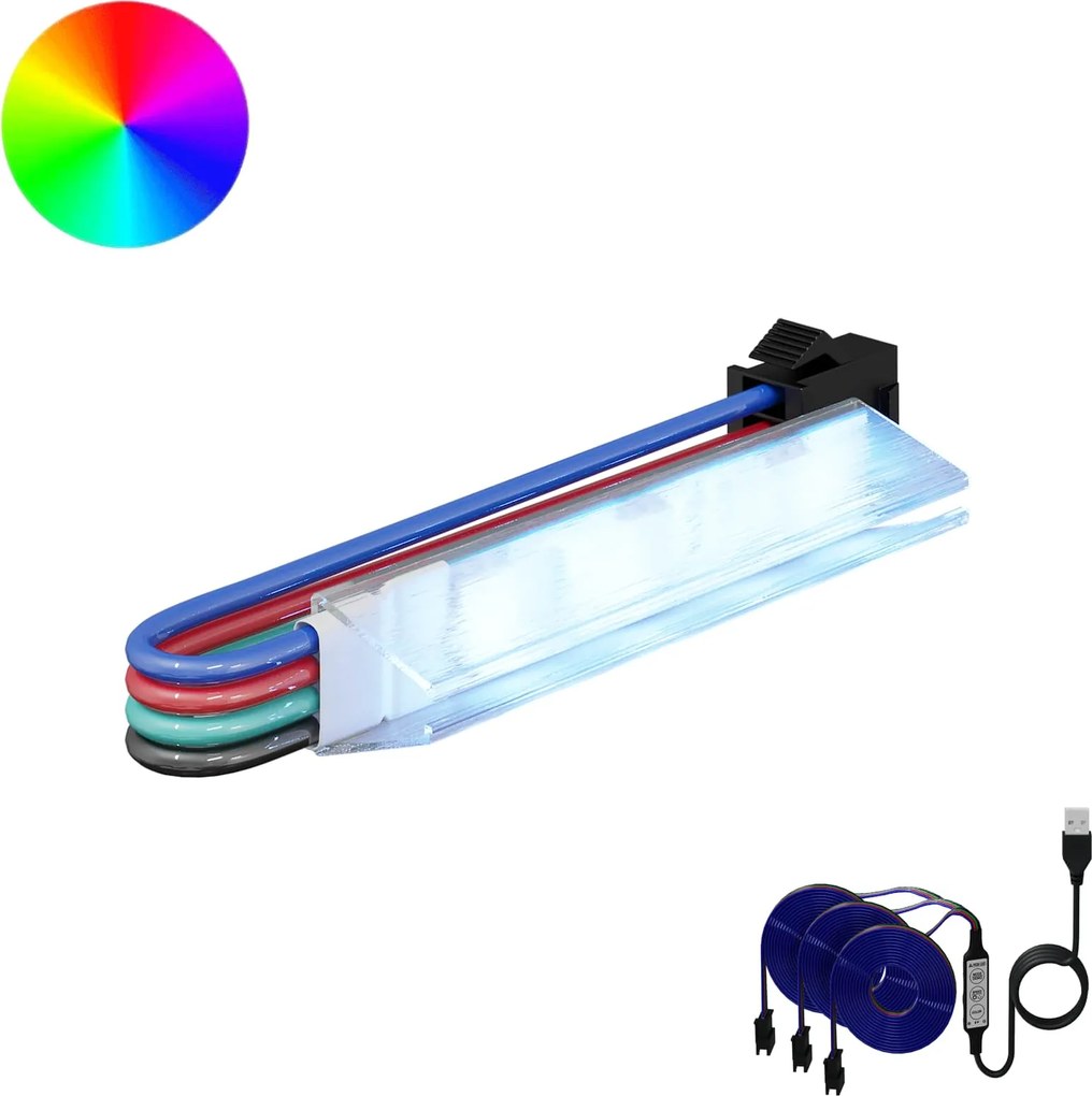 vidaXL LED szalag 2 pcs Fekete és Többszínű 1745 mm Réz és műanyag