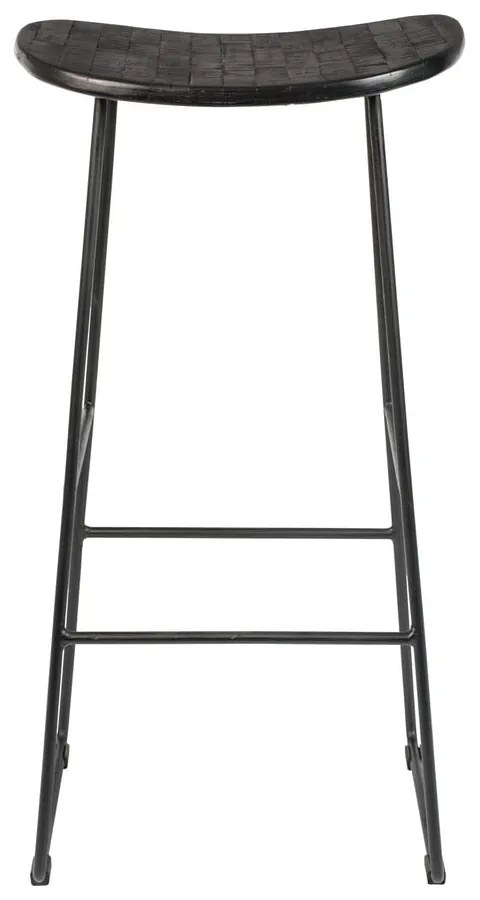 Fekete teakfa bárszék (ülésmagasság 76 cm) Tangle – White Label