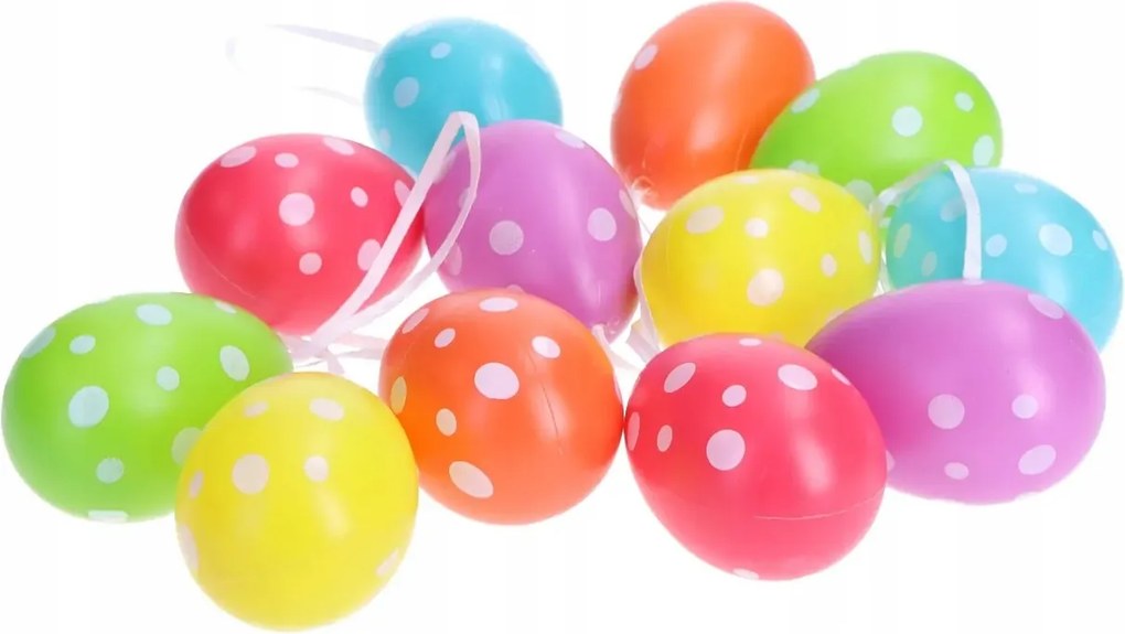 Tojás Húsvéti húsvéti tojás színes pöttyös lógó Húsvét 12db