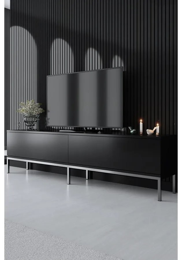 TV szekrény Lord - Black, Silver