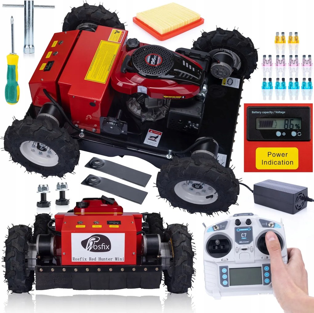 Távirányítós 4X4-ES Fűnyíró Külső Töltőrendszerrel