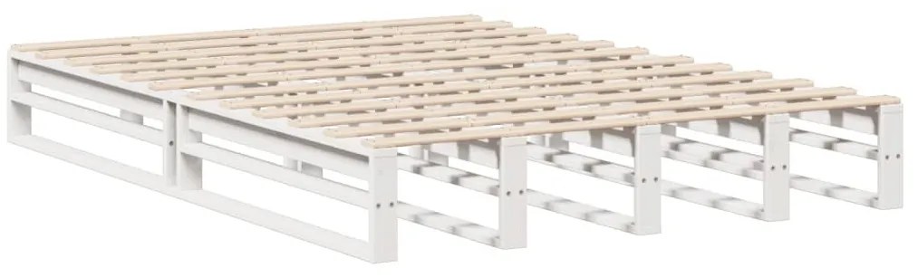 fehér tömör fa könyvespolcos ágy matrac nélkül 160 x 200 cm