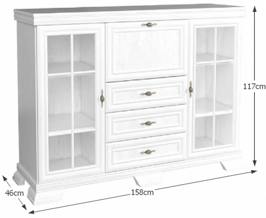 KORA KK6 komód, sosna andersen