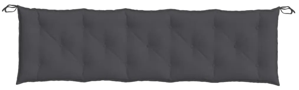melange antracitszürke szövet kerti padpárna 180 x 50 x 7 cm