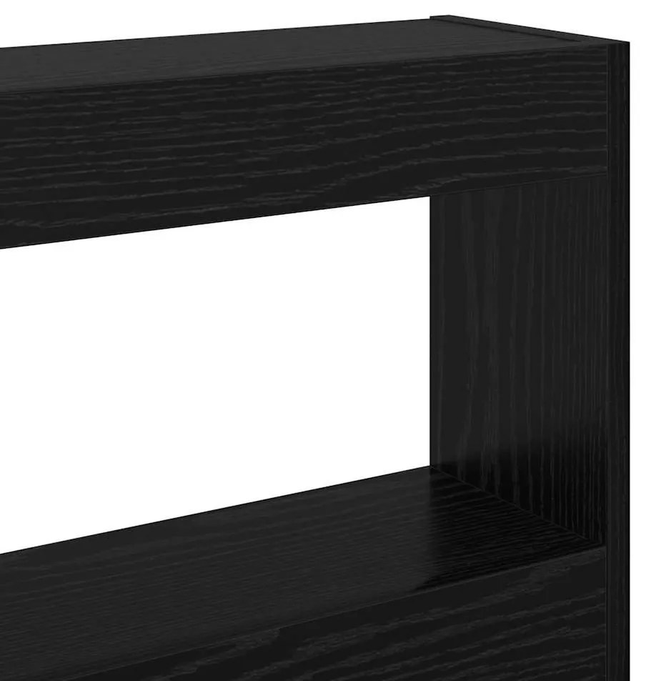 Fejtámla polcokkal Fekete tölgy 200 x 17 x 102 cm Faanyag