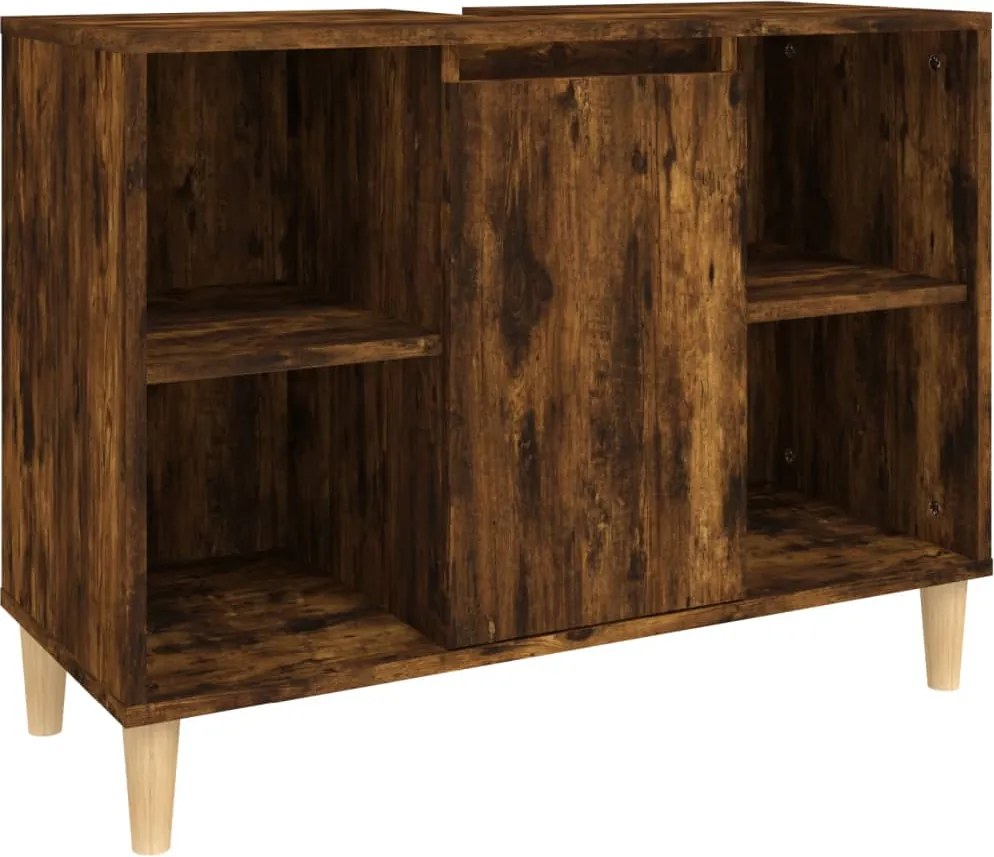 vidaXL füstös tölgy színű szerelt fa mosdószekrény 80 x 33 x 60 cm
