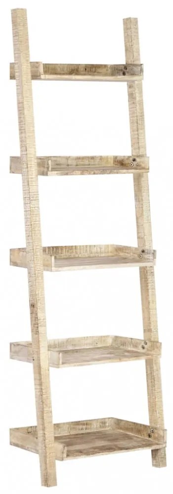 Fehér tömör mangófa létrapolc 75 x 37 x 205 cm