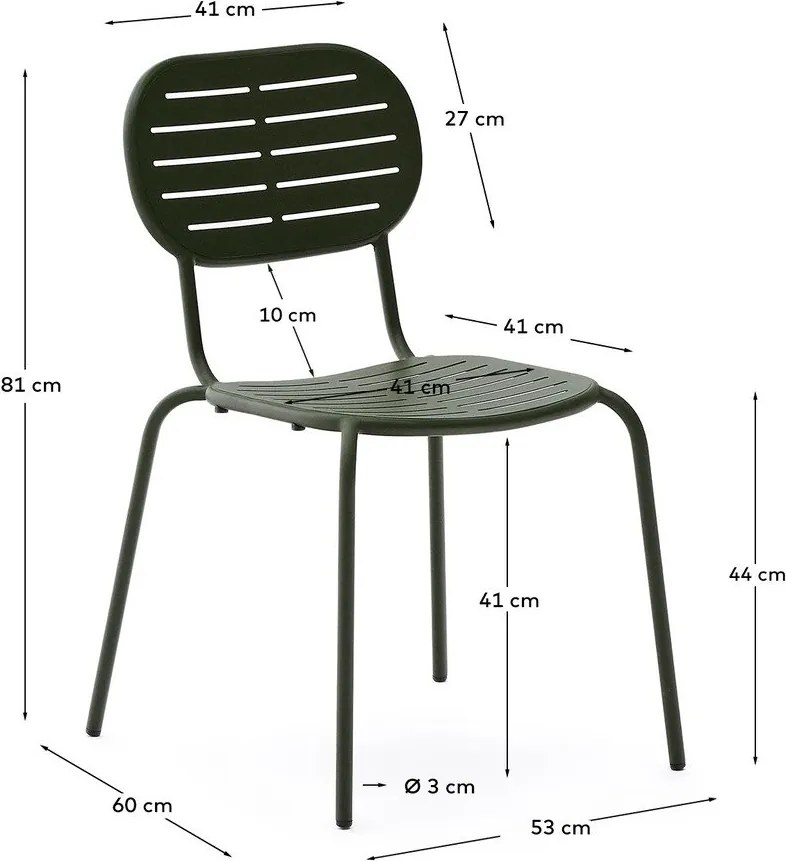 Sötétzöld fém kerti szék Brai – Kave Home
