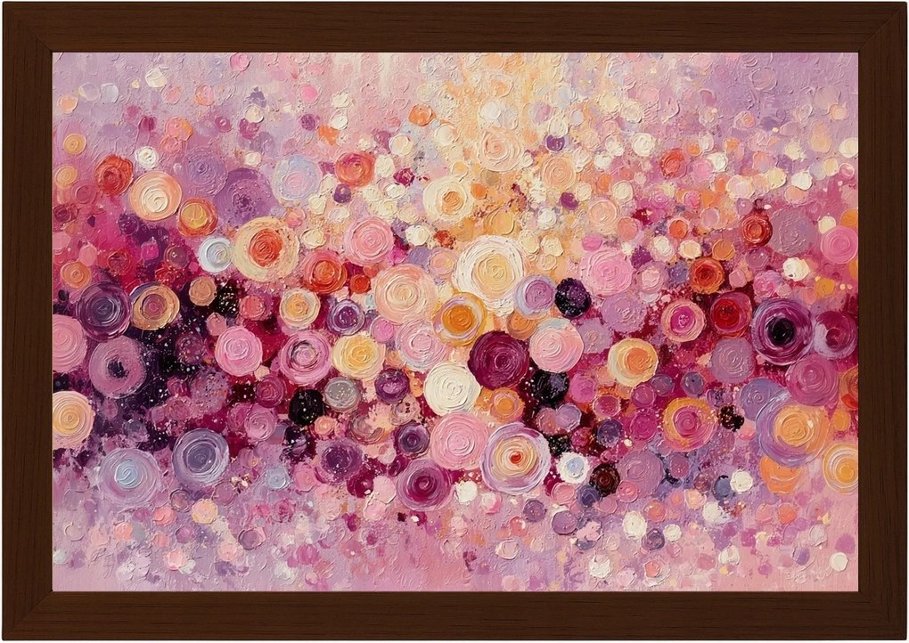 Poszter Keret Fa Absztrakt Geometria Körök Rózsaszín 60x40