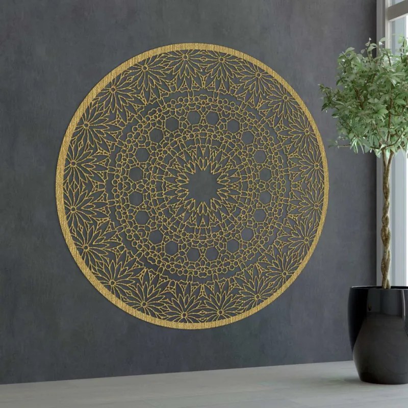 Fából készült mandala a falon | POIET