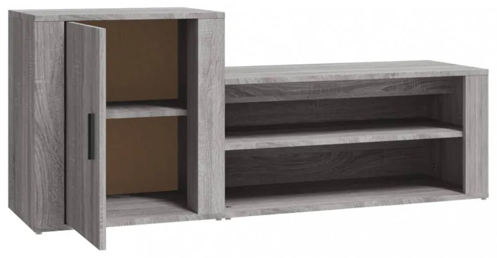 szürke sonoma színű szerelt fa cipősszekrény 130 x 35 x 54 cm