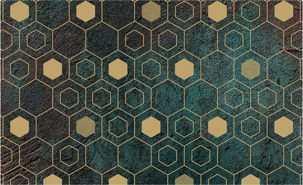 Fali tapéta Panorámával Geometrikus hexagonok 416x254