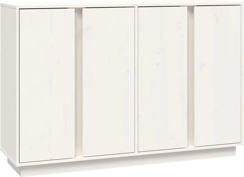 vidaXL fehér tömör fenyőfa tálalószekrény 120x35x80 cm