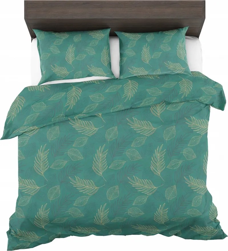 Kétoldalas Mikroszálas Ágyneműhuzat 150x200 cm Üvegzöld Nyomott Mintával