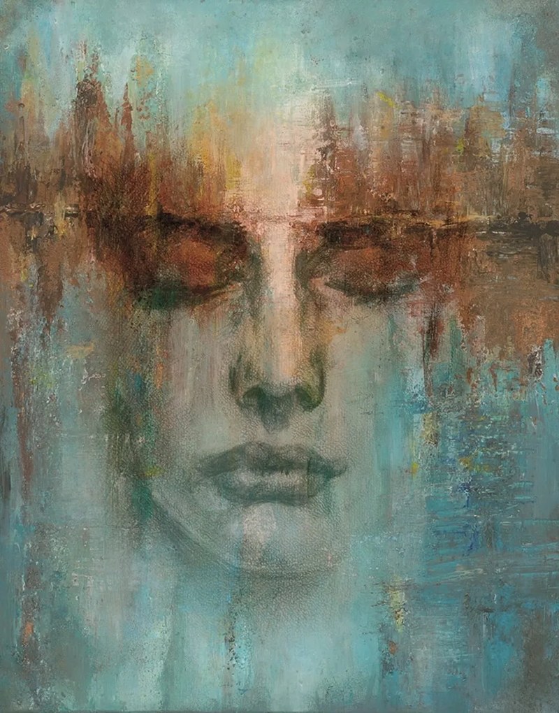 Fali tapéta művészi fotótapéta női arc Marburg 212 cm flizelina