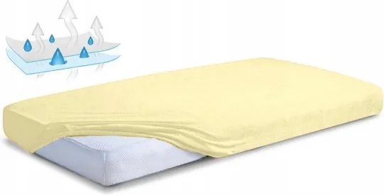 Higiéniai alátét Vízhatlan lepedő 90x200x20 Frottír sárga