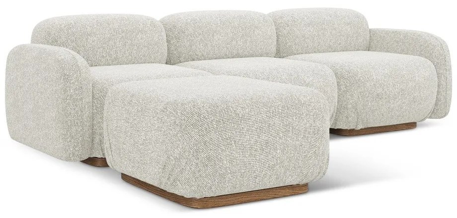 Krémszínű moduláris sarokkanapé (variálható sarok) Ailani – Makamii