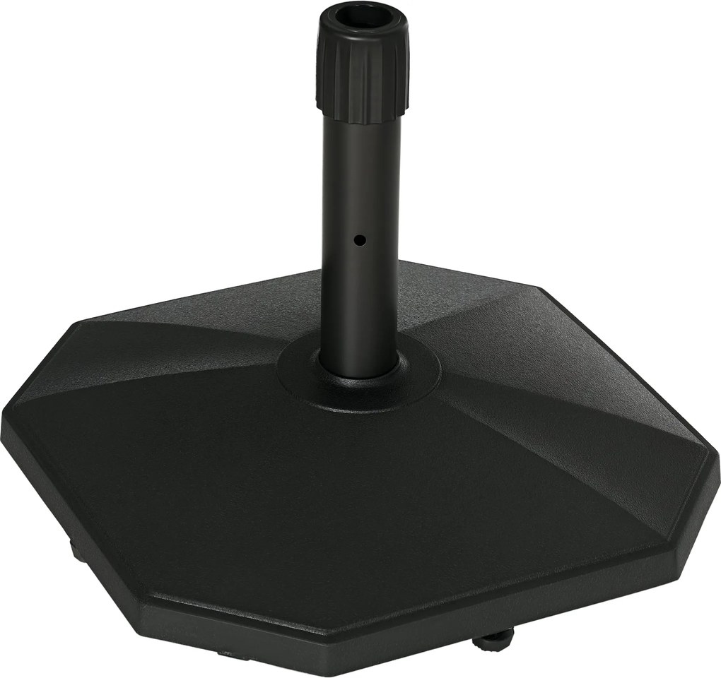 Outsunny 18 kg napernyő állvány 34/38/48 mm átmérőjű karóhoz, napernyő állvány kerthez, erkélyhez, cementtöltéssel, fekete | Aosom