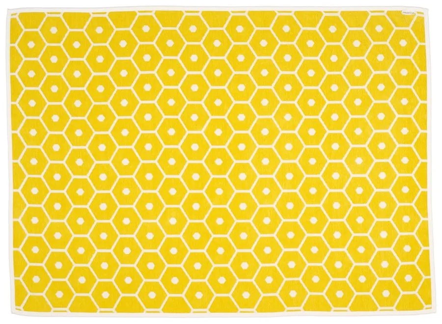 Sárga gyapjúkeverék takaró 140x180 cm Honey Lemon – Pappelina