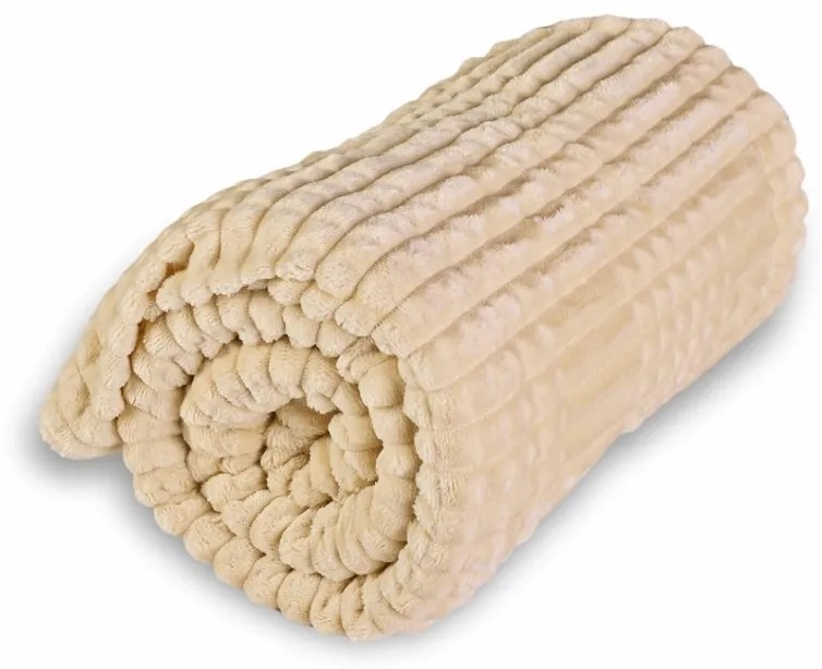 EMI kétoldalú bézs pléd 130x160cm