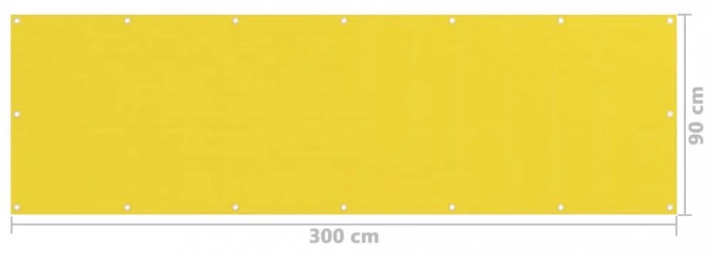 sárga HDPE erkélytakaró 90 x 300 cm