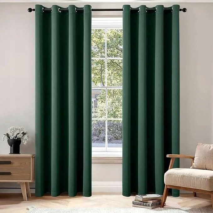 Kész sötétítő függöny kerekekkel 140x175cm sötétzöld 2 db-os szett