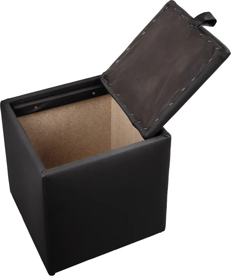 Box puff - POLY műbőr - fekete R