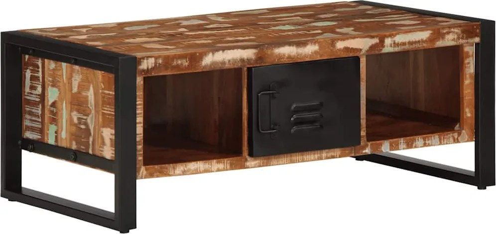 vidaXL dohányzóasztal többszínű 90x50x36cm tömörfa újrahasznosított fa