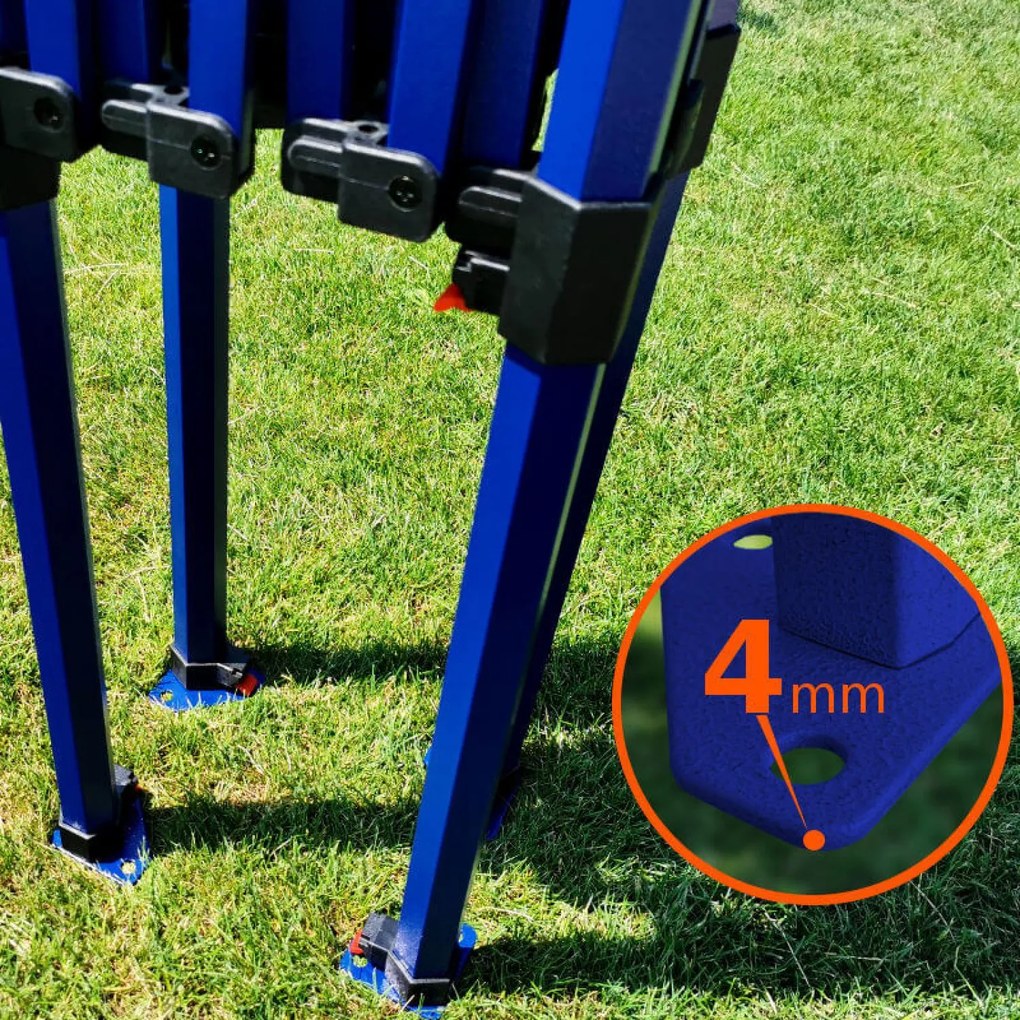 Gyorsan felállítható pavilon 2x3 m (3 fal): Acélos tartósság árusoknak - plusz 3 oldalfal - Fekete