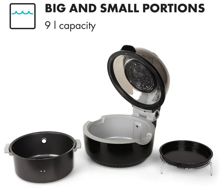 Klarstein VitAir Fryer forrólevegős fritőz, 1400 W, 9 l, fekete