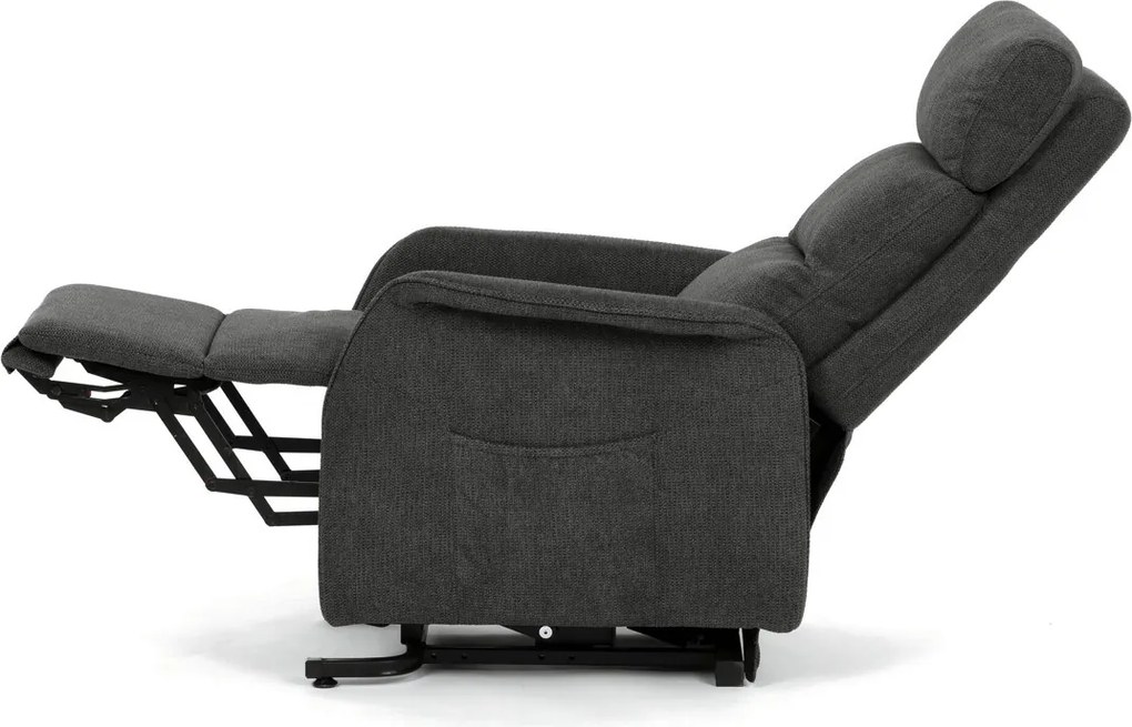 Szürke elektromos relaxfotel kábeles vezérléssel, szövet kárpitozással, TV-L8960 GREY2