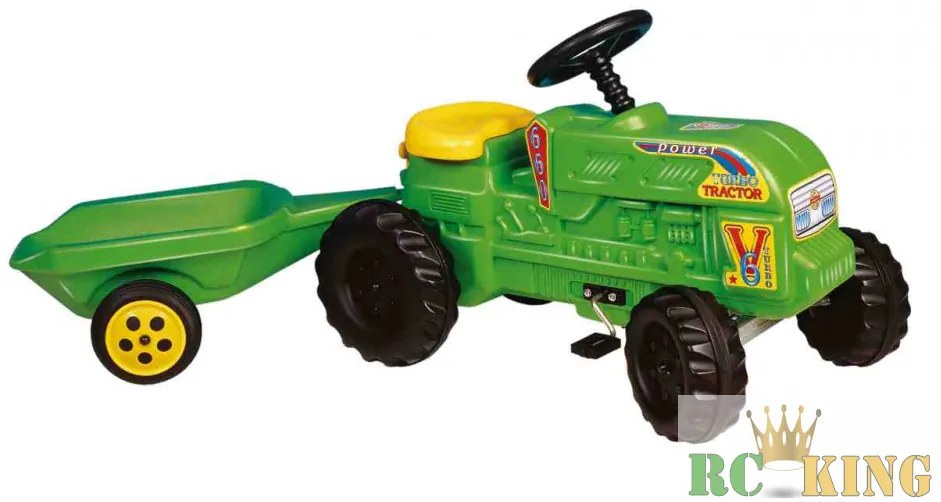 Farmer traktor utánfutóval