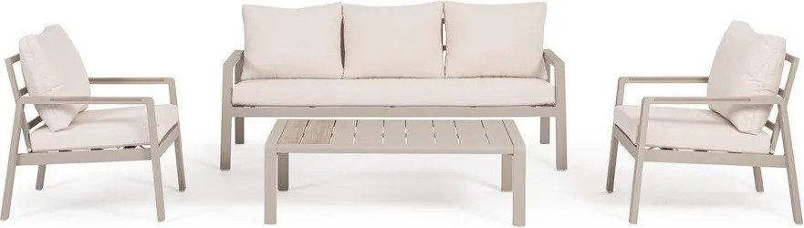 Bézs alumínium ötszemélyes kerti lounge szett Elna – Bizzotto