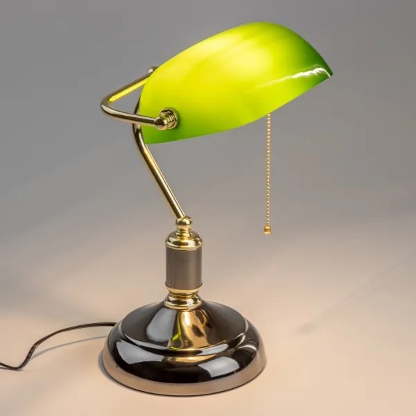 Brilagi - Asztali lámpa BANK OFFICE 1xE27/60W/230V fekete/arany/zöld