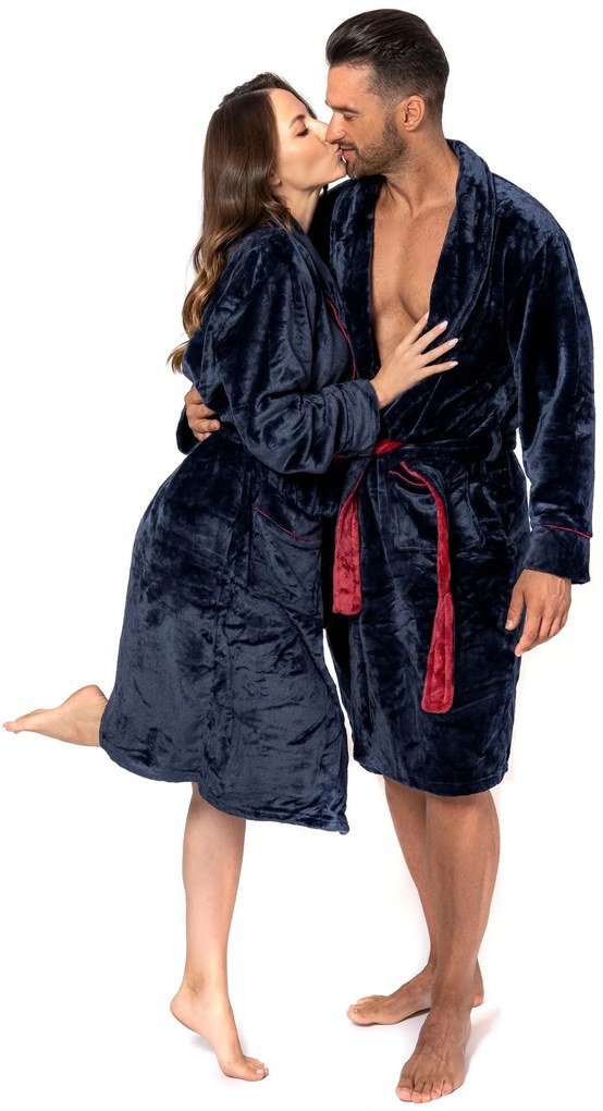 Fürdőköpeny Roger Women Navy Red M