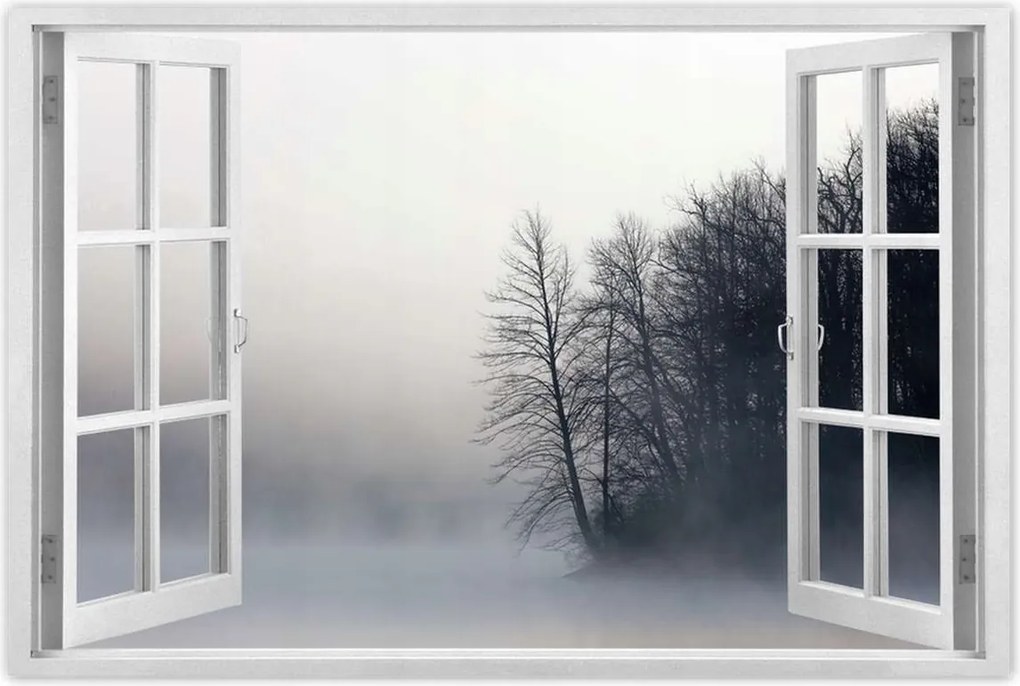 Poszterek 90x60 Ködös erdő Tél