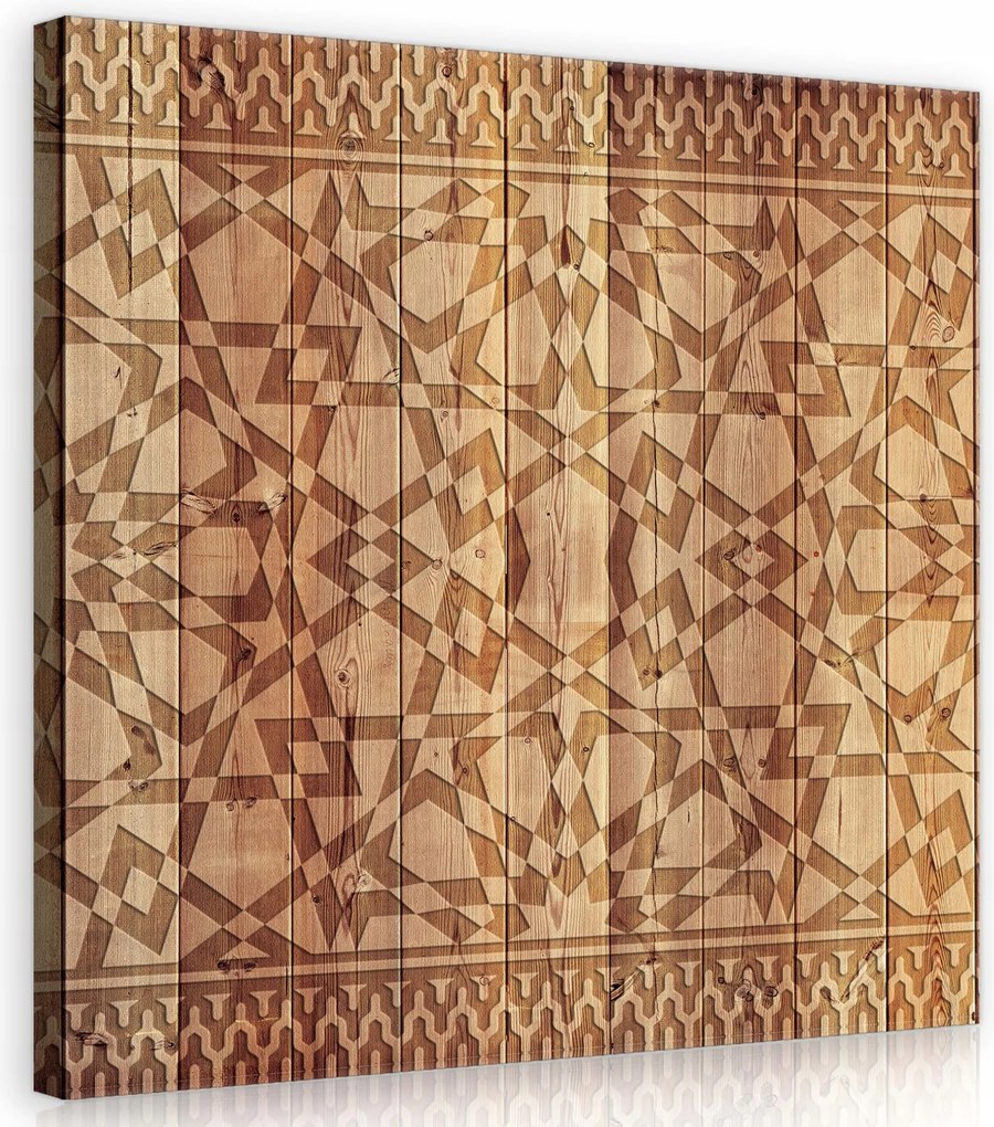 Vászonkép 40x40 Fából készült rusztikus stílusú dísz a boho stílusú nappaliba