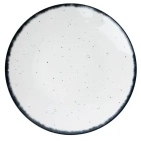 24 darabos porcelán étkészlet, fehér/fekete