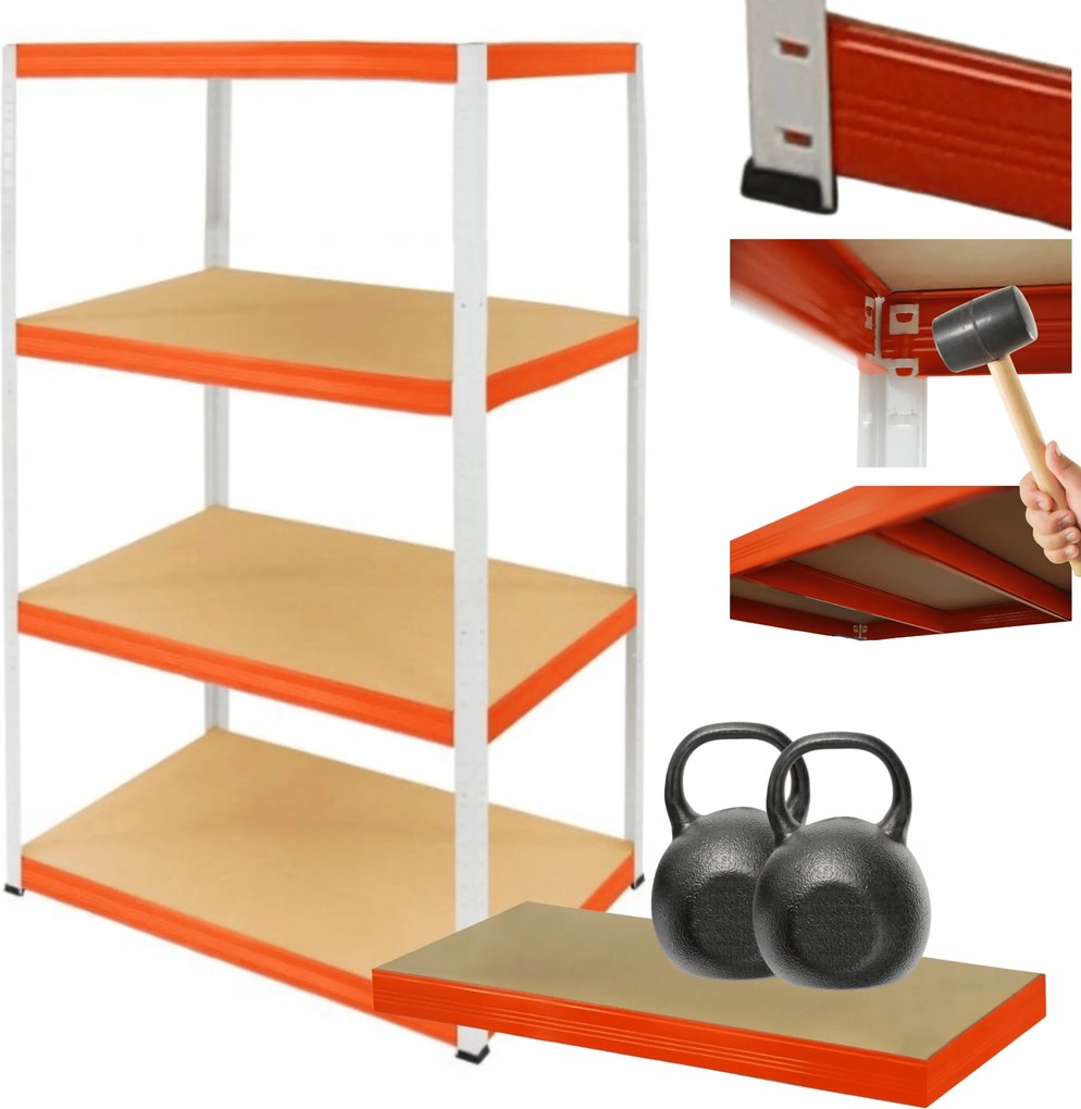 Helios fém tároló állvány garázs állvány 180x90x30cm 4Px275kg Pl