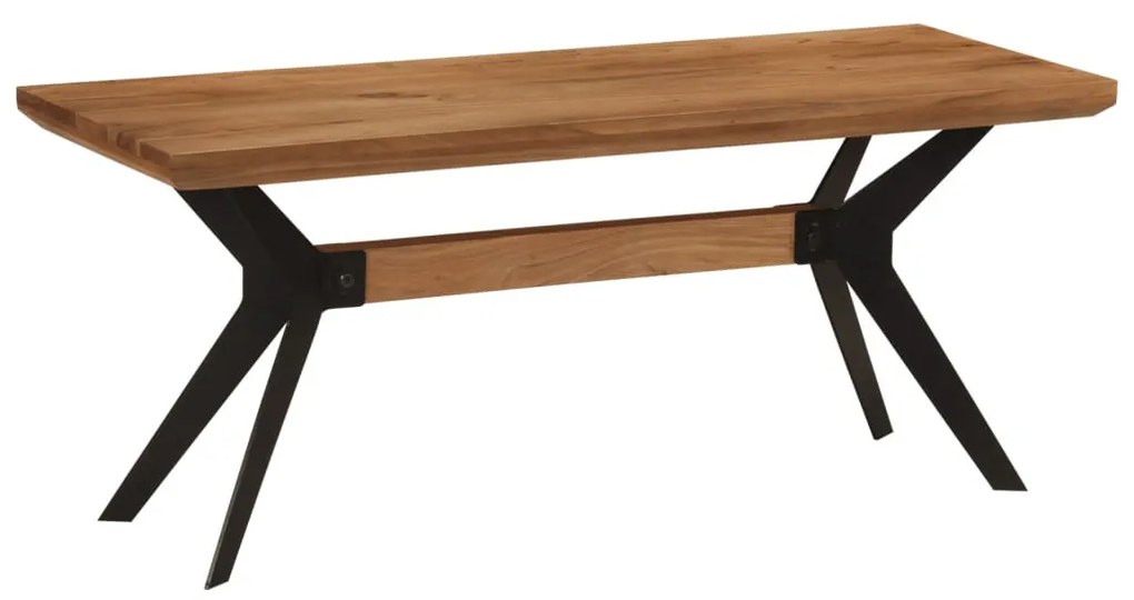 tömör akácfa és acél étkezőpad 110x40x46 cm