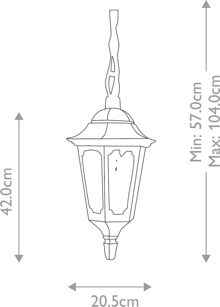 Elstead klasszikus kültéri függeszték parish fekete elspr9-black IP44